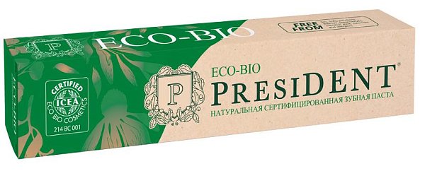 PresiDENT Зубная паста натуральная Eco-Bio 75 мл